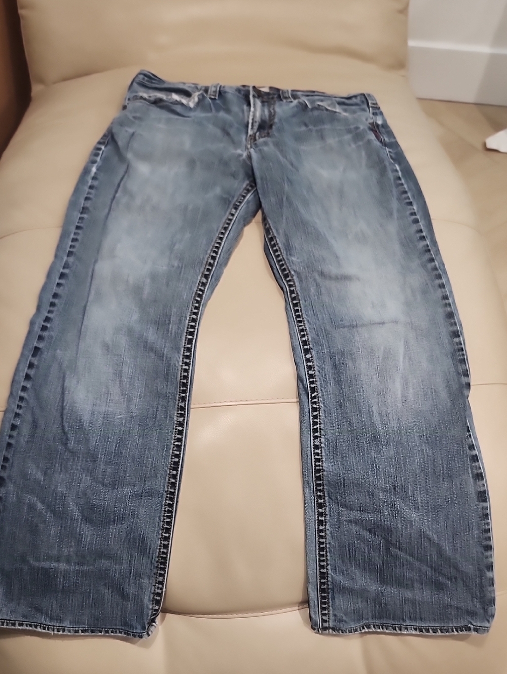 Silver Jeans Men's Washed Blue Bootcut Jeans